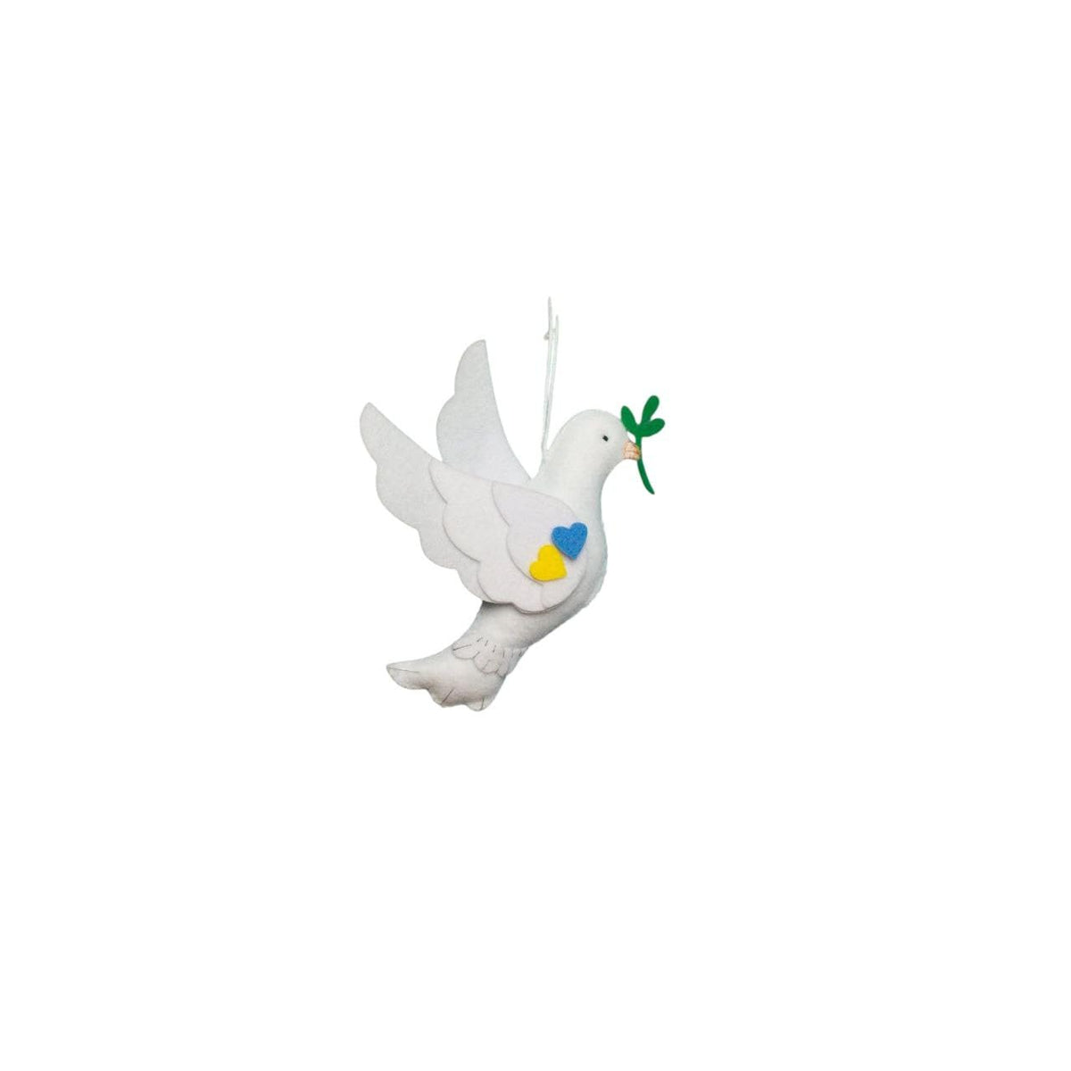 Peace Dove felt ornament from Ukraine Ornaments with hanging loop