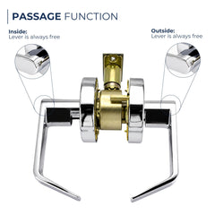 2-3/4 inch backset ANSI latch included with lever set