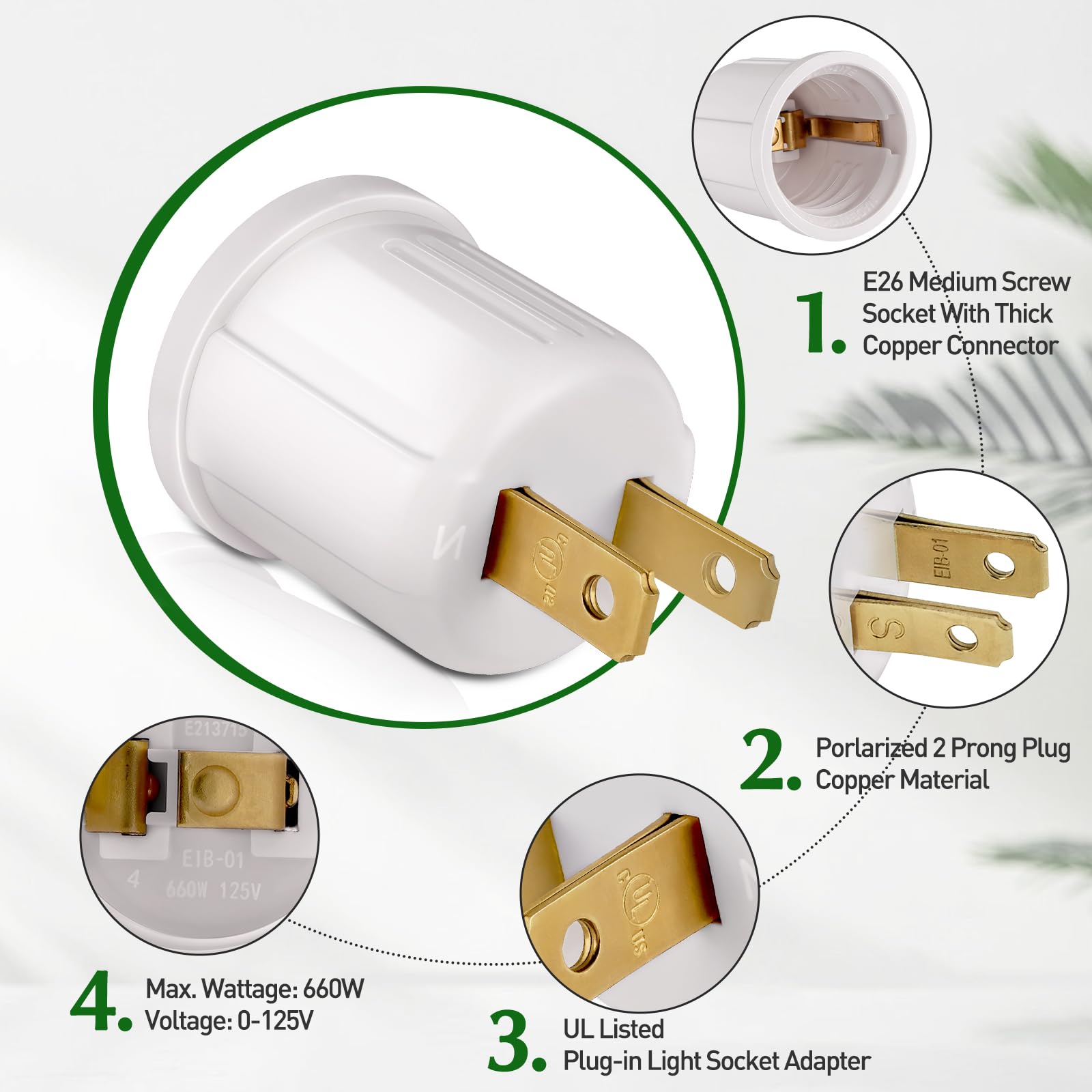 UL Listed outlet adapter brass connector image