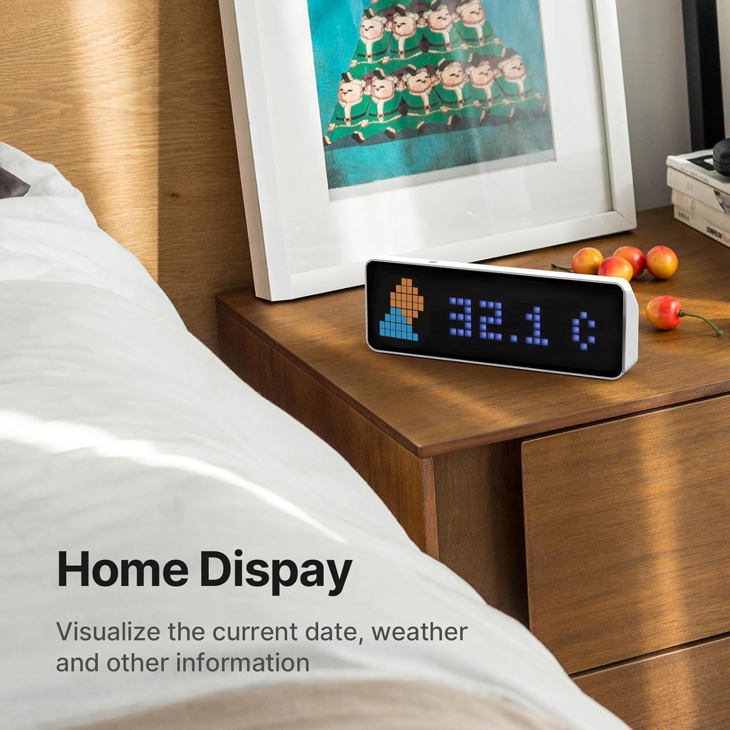 Pixel art clock display on TC001 device