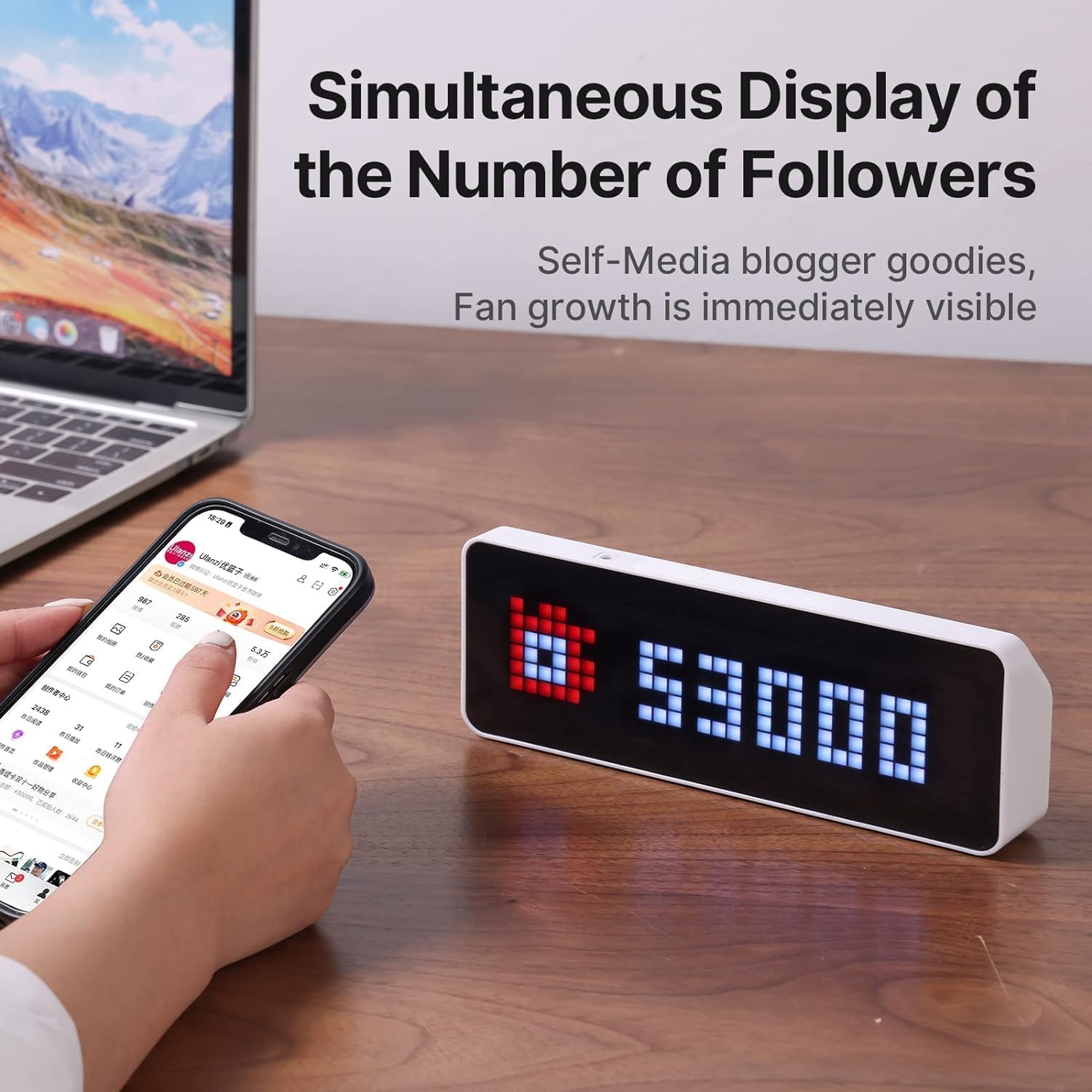 TC001 rgb led screen clock with pixel art