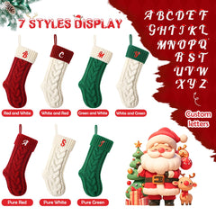 Embroidered monogram knit stocking by Ulico
