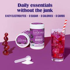 Ultima Replenisher grape flavor electrolyte powder canister