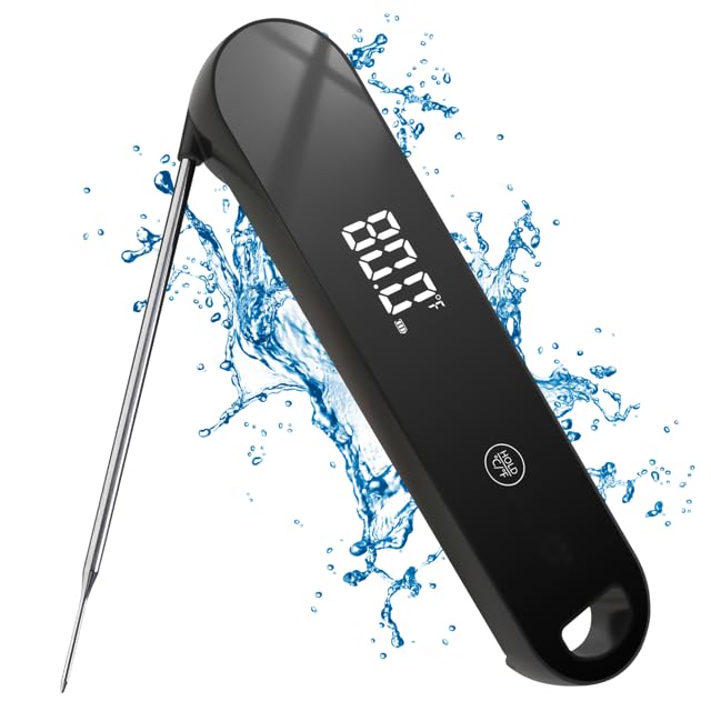 Ultra fast meat thermometer with rotating display