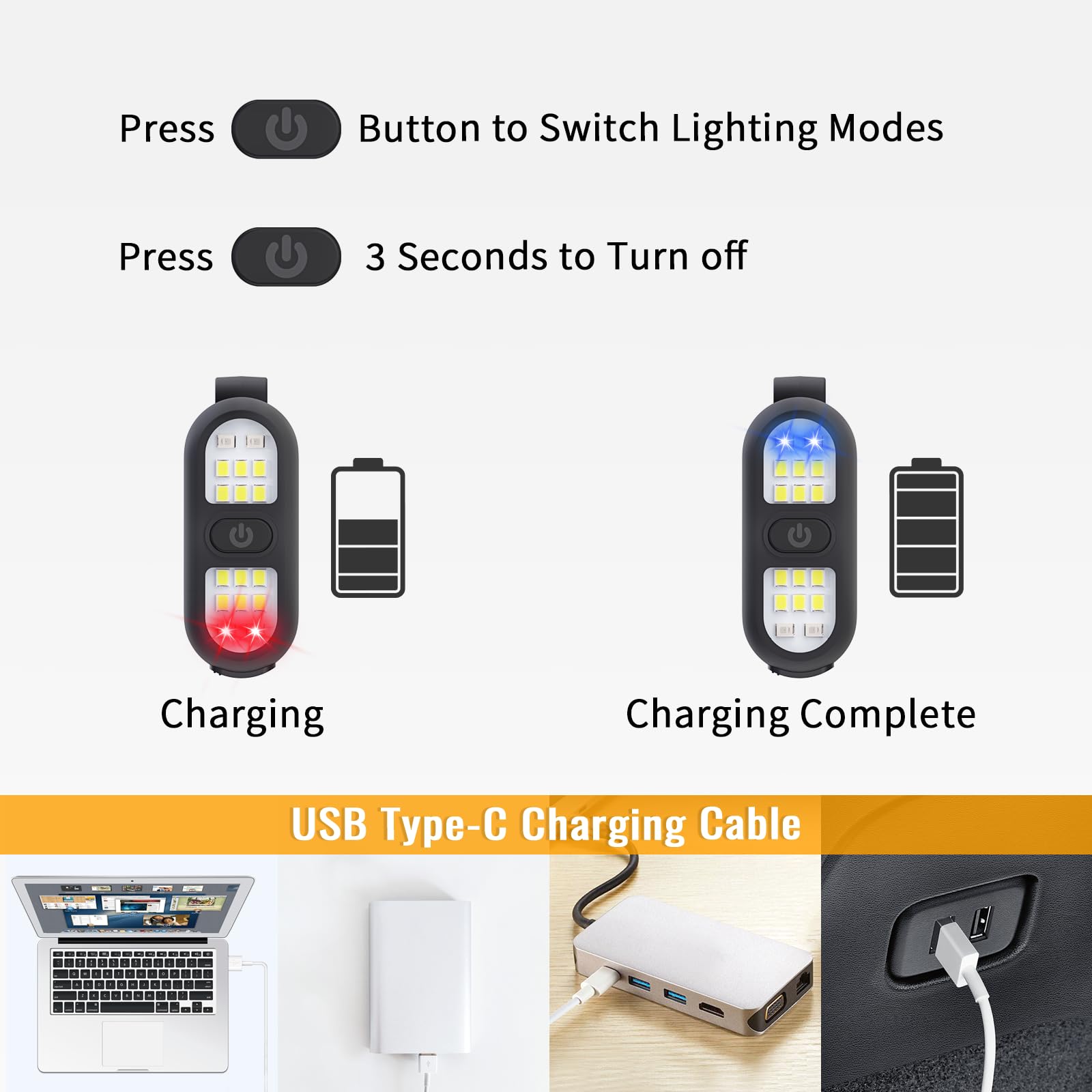 Ultra-light clip-on light weighs 0.6 oz
