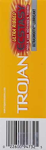 Latex Trojan ribbed condoms for comfort