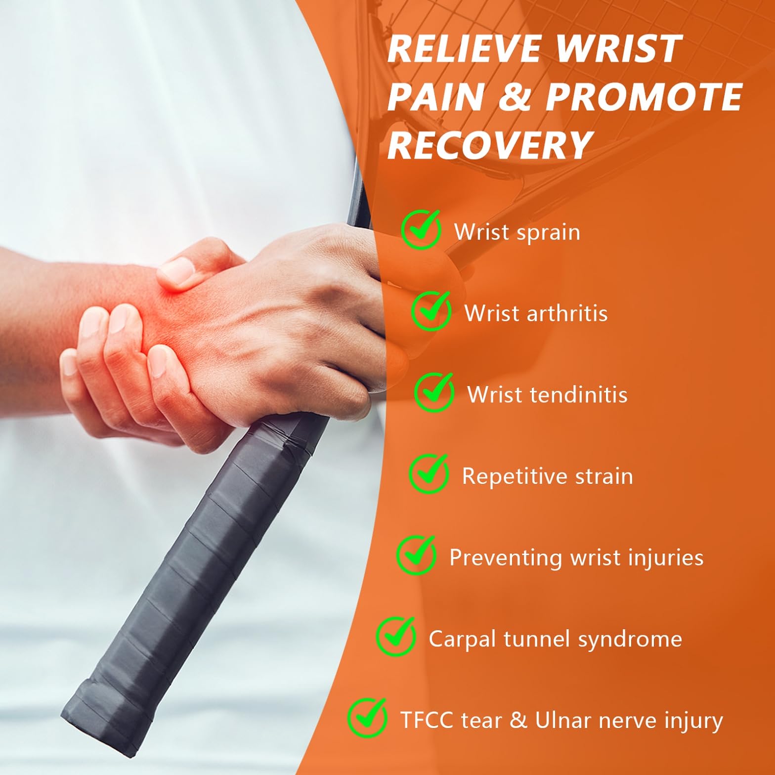Ultra-thin elastic wrist wrap design for TFCC tear relief