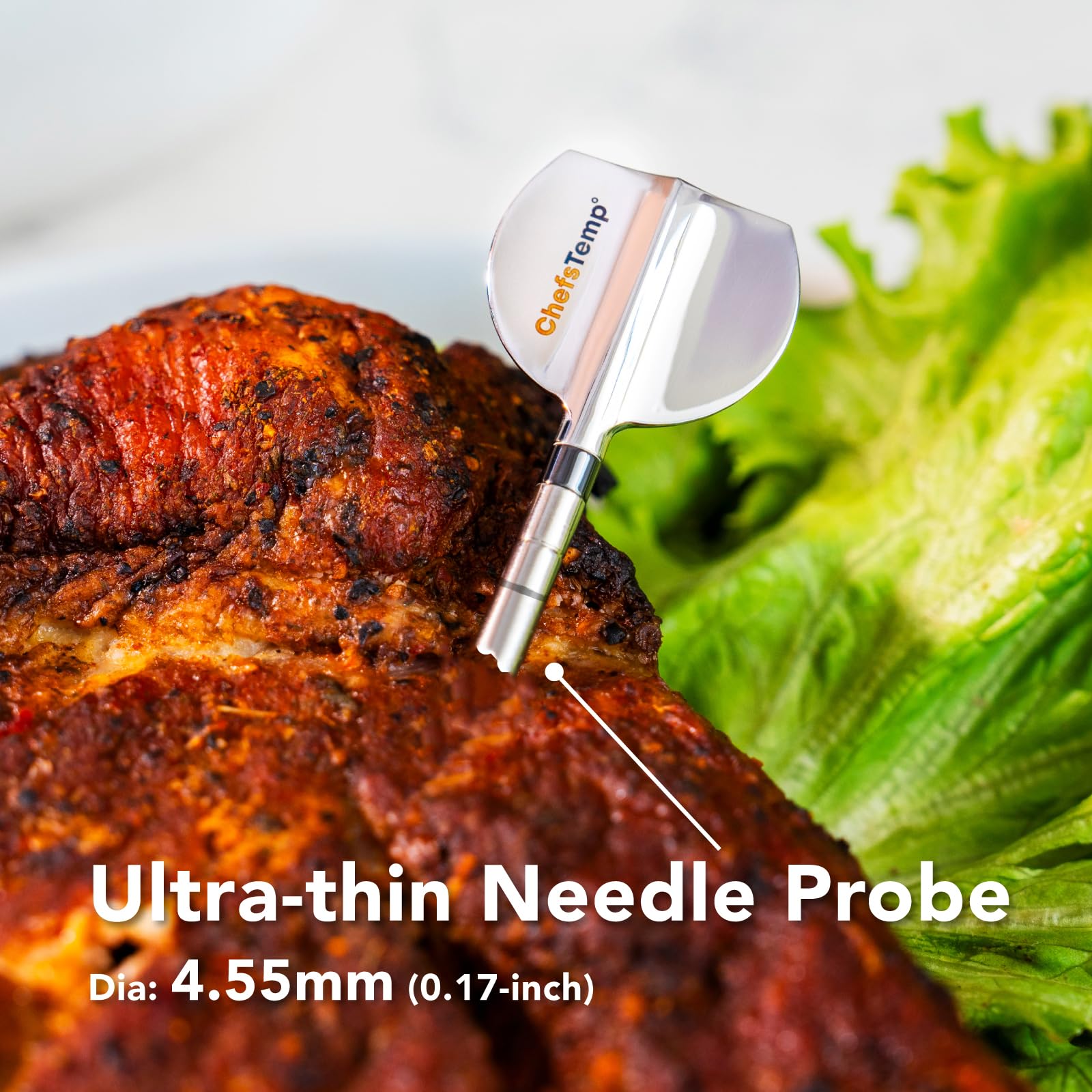 Stand supports up to 3 probes for multi-probe cooking