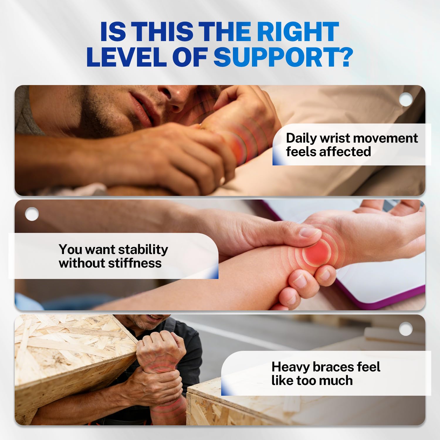 3D TFCC support pad on wrist brace for targeted ulna area