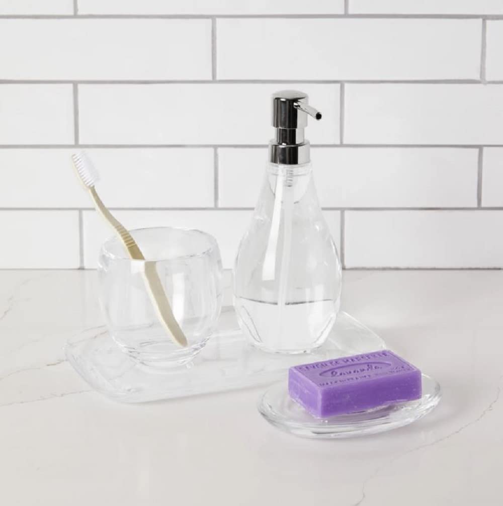 Simple modern soap dish made from durable acrylic for bathroom or sink