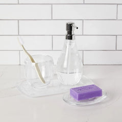 Simple modern soap dish made from durable acrylic for bathroom or sink