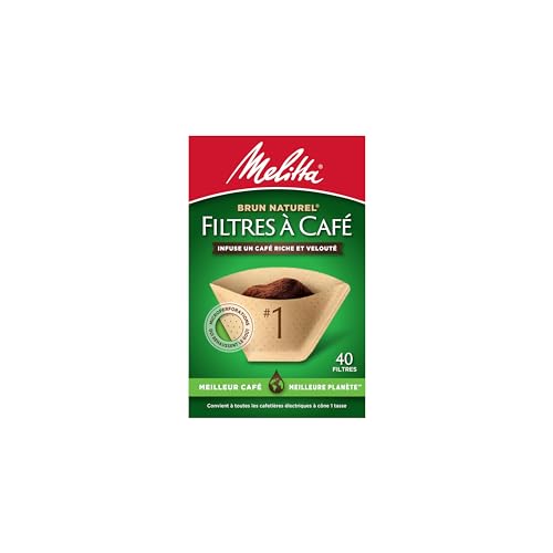 Unbleached natural brown Melitta cone coffee filters image