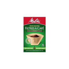 Unbleached natural brown Melitta cone coffee filters image