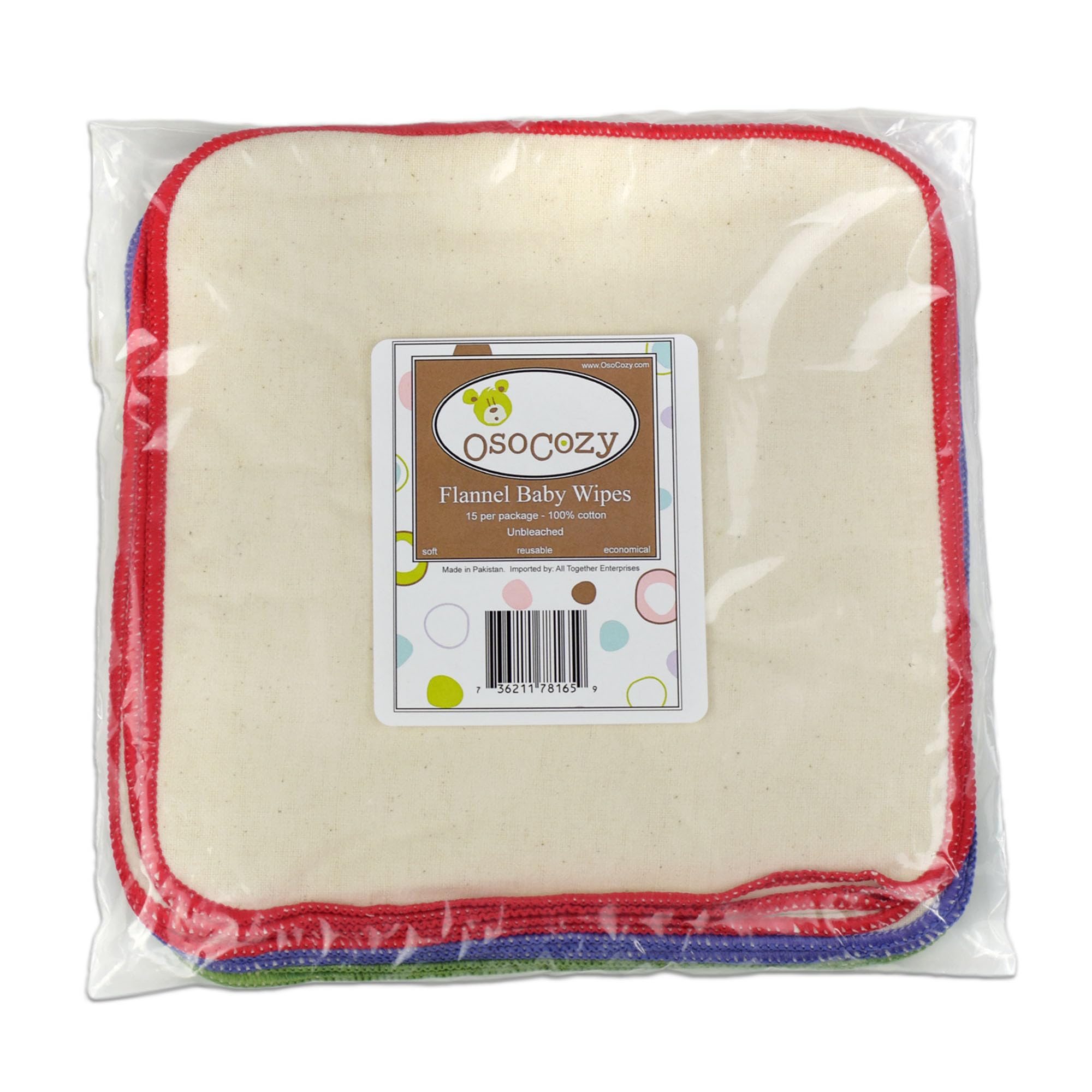 Unbleached natural cotton flannel wipe texture close up
