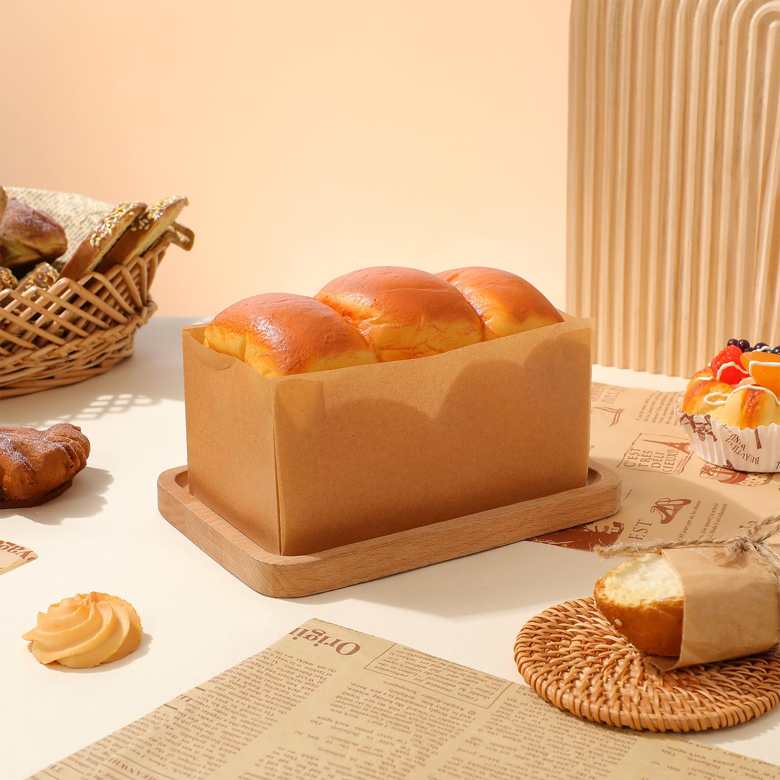Unbleached parchment paper loaf liners