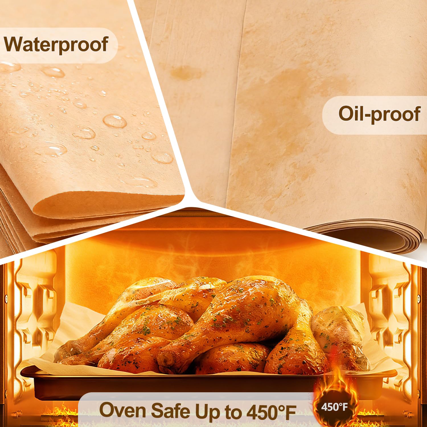Heat resistant parchment paper up to 450°F