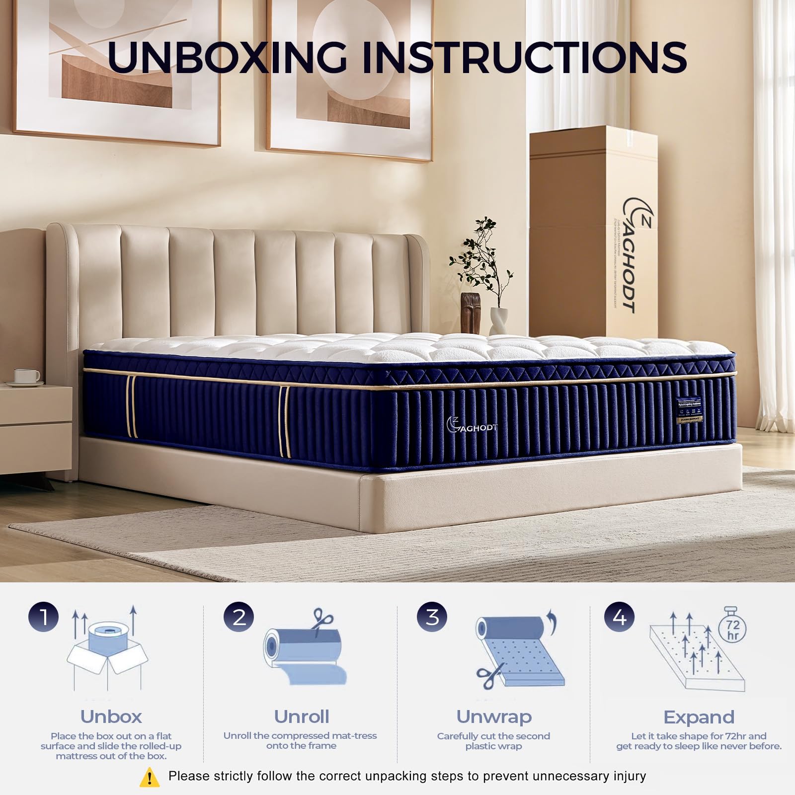 Box spring compatible queen mattress setup