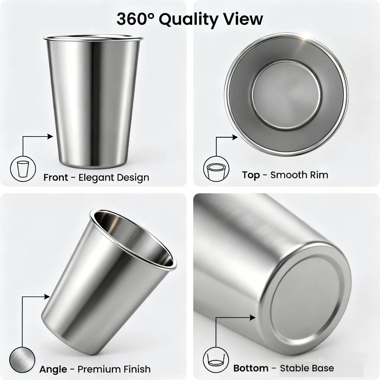 BPA-free unbreakable stainless steel cups