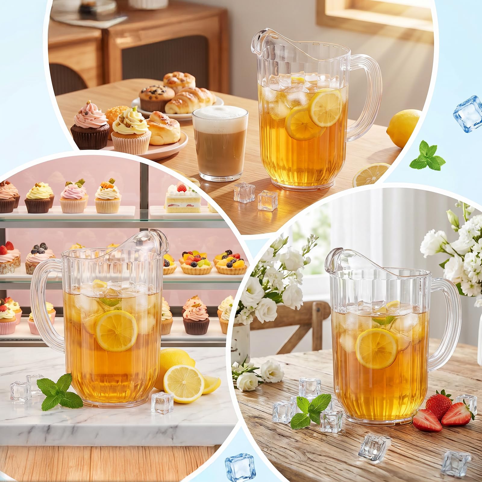 7.68 x 7.68 inch clear pitcher dimensions