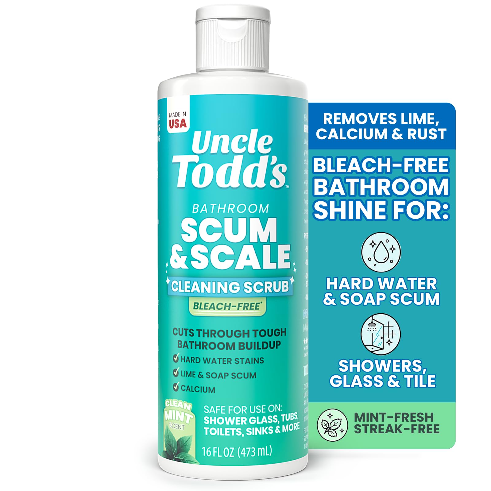 Uncle Todd's Hard Water Stain Remover Mint Paste 16 Oz bottle