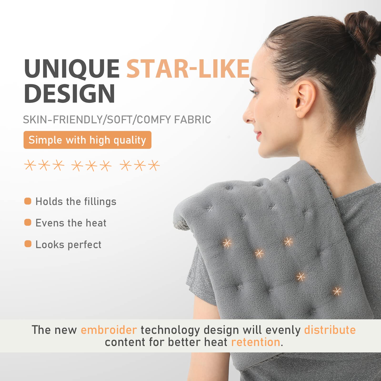 uncn wide microwave heating pad 9-5-x-16in size label