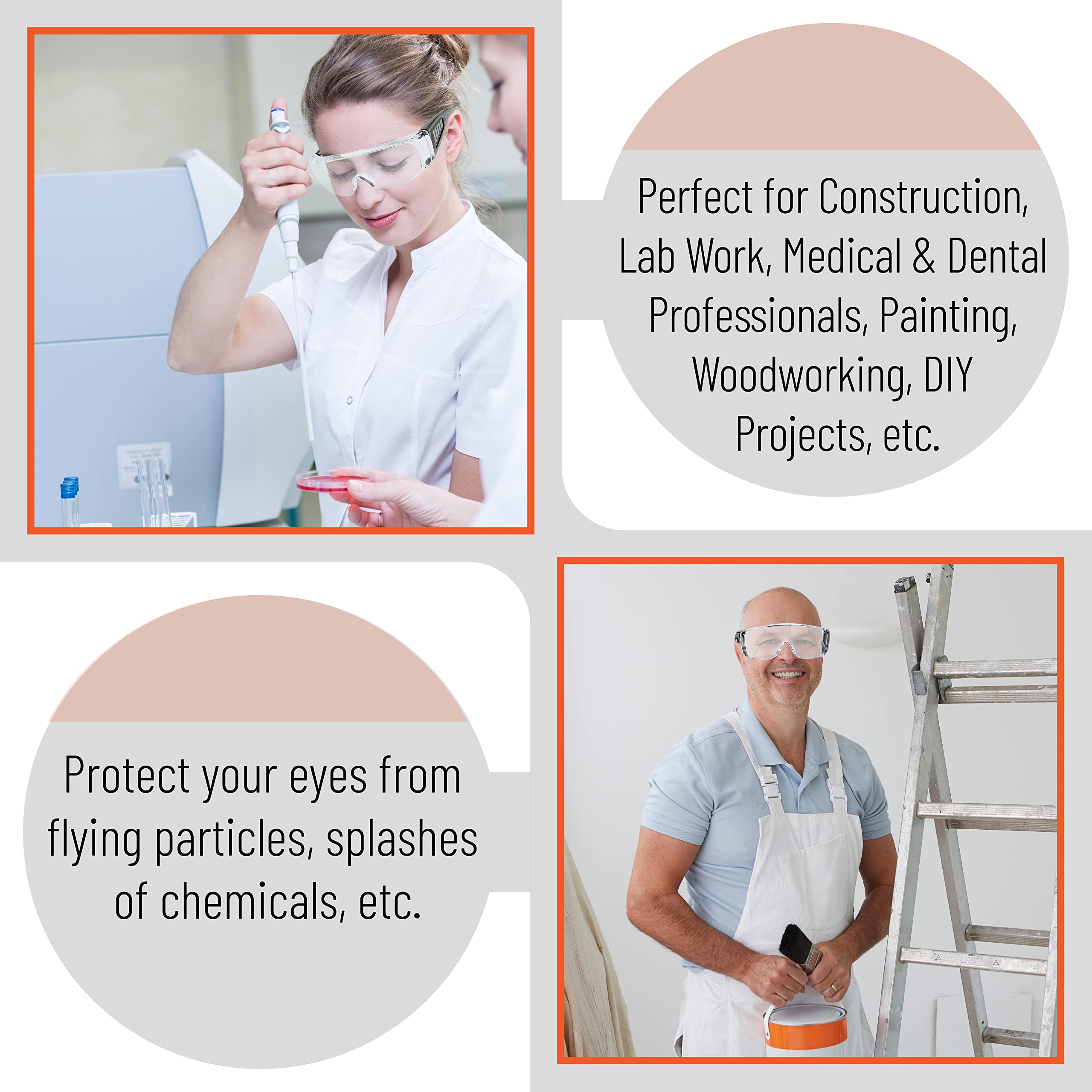 Goggles designed for work use with secure over-glasses fit