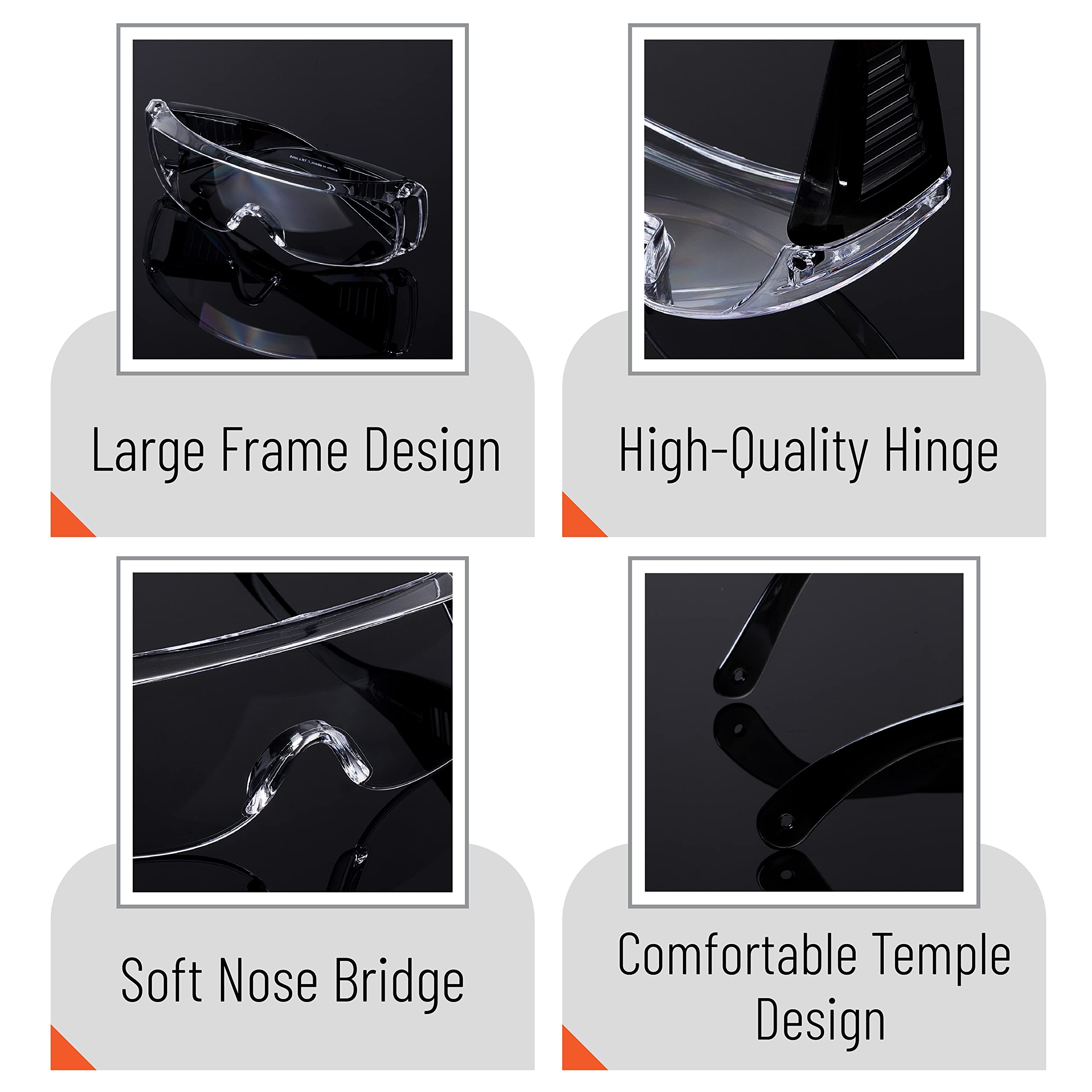 Durable protective safety goggles suitable for work environments