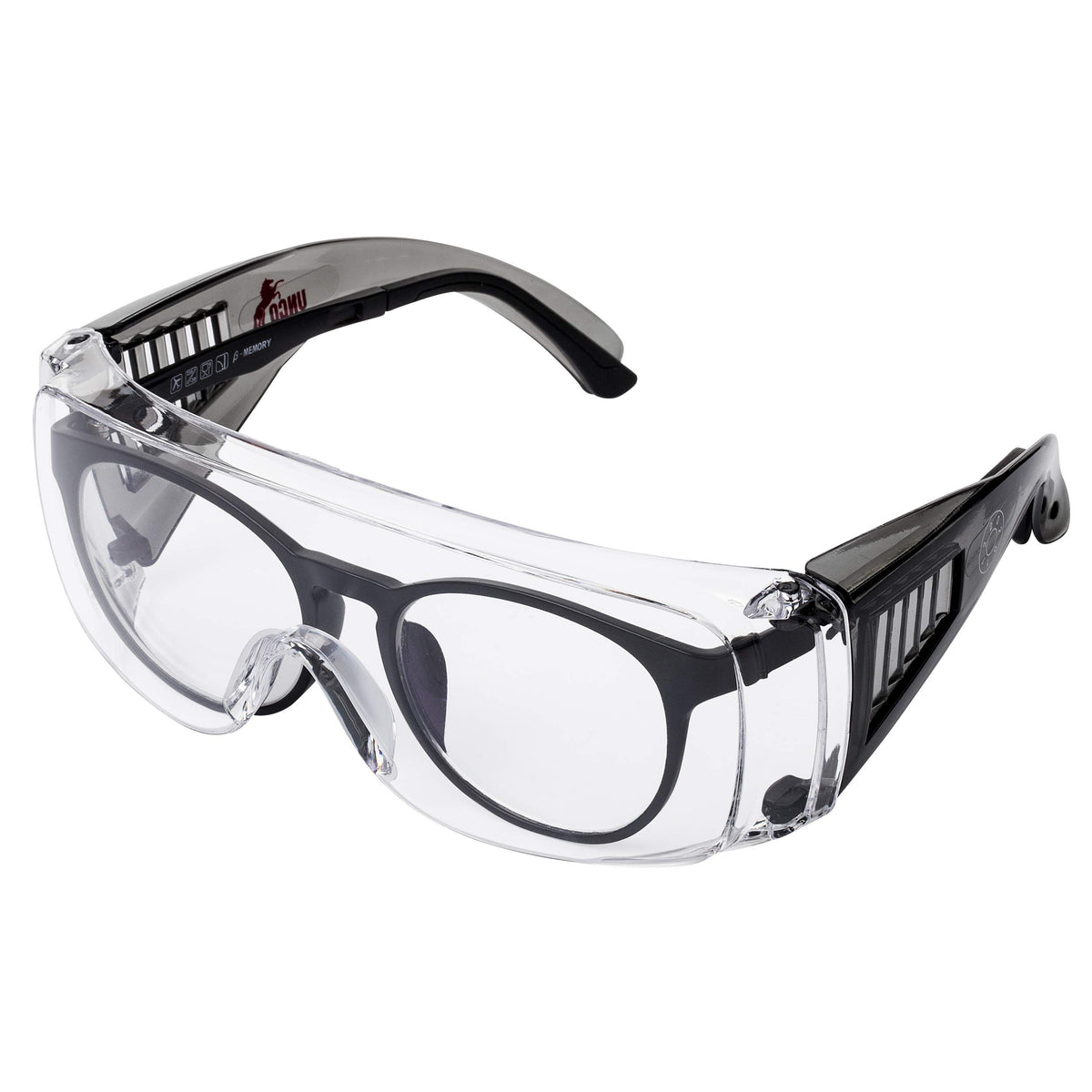 UNCO safety goggles over glasses product image showing over-glasses fit