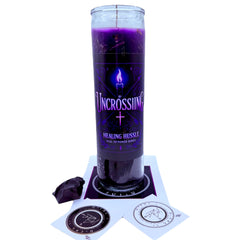 Uncrossing Candle with Amethyst and Black Obsidian infusion