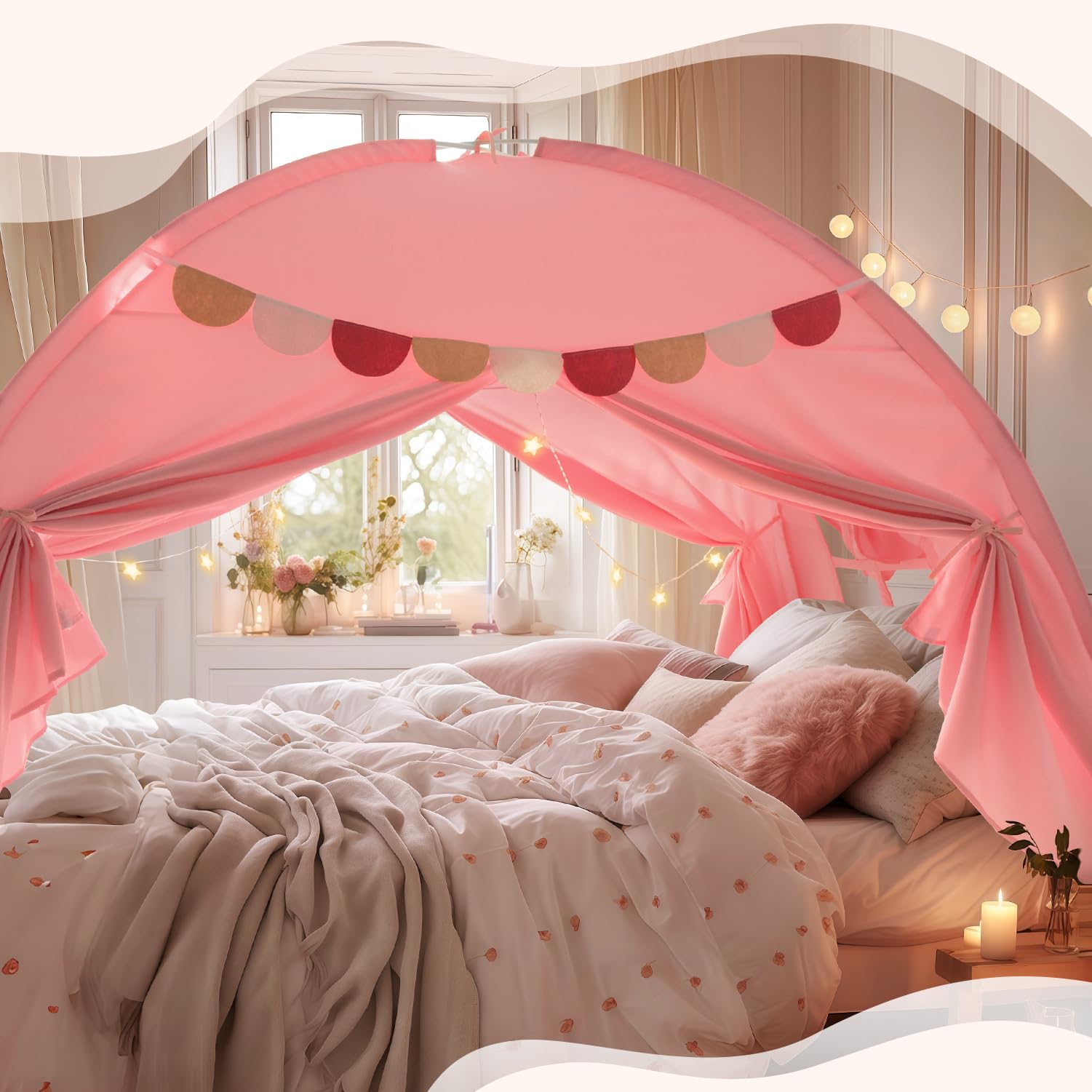 Indoor use full size bed canopy for kids