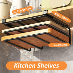 Under cabinet holder for cutting boards and lids black