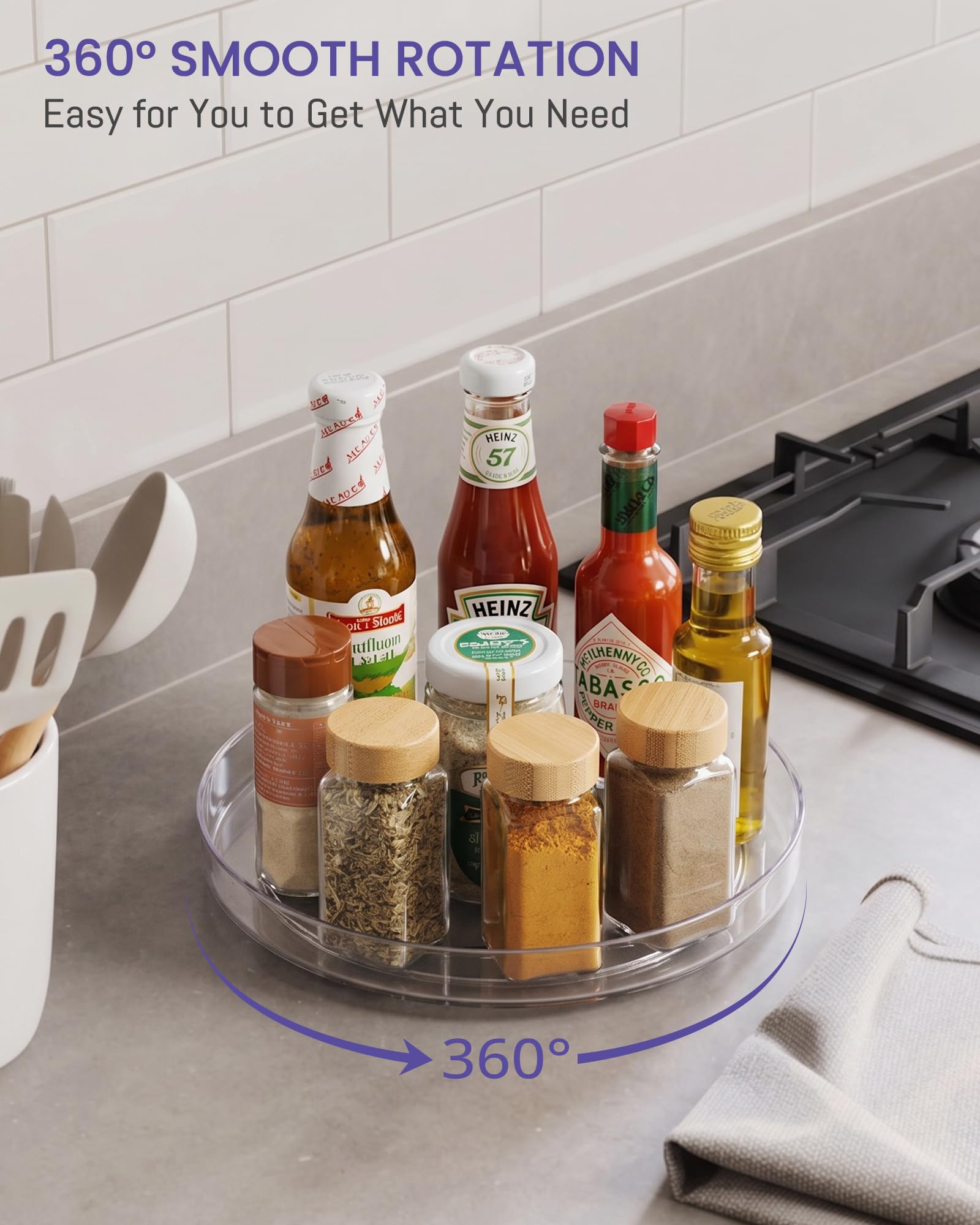 Under sink cabinet lazy susan storage solution