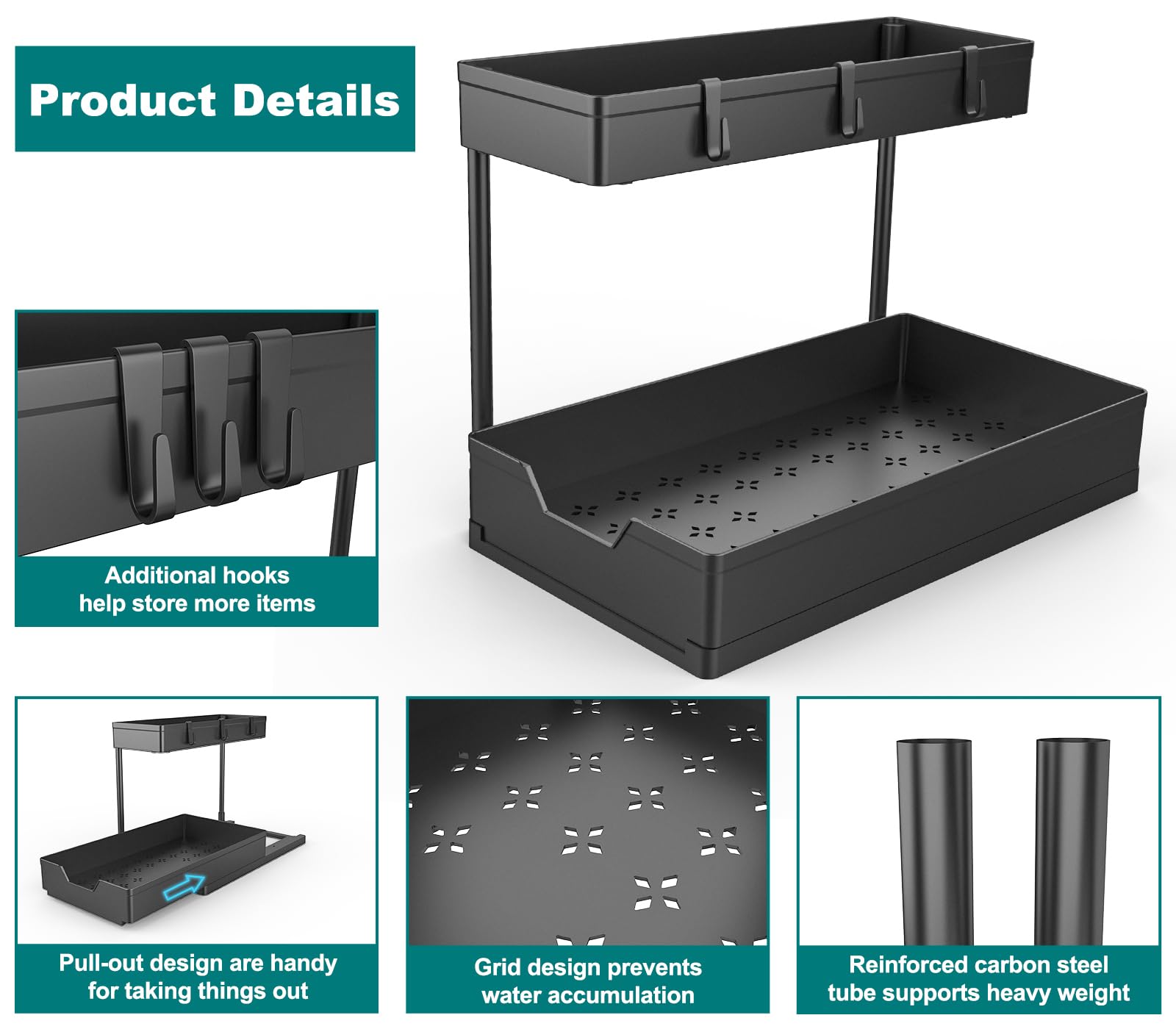 Sturdy ABS body with metal tubes for durability