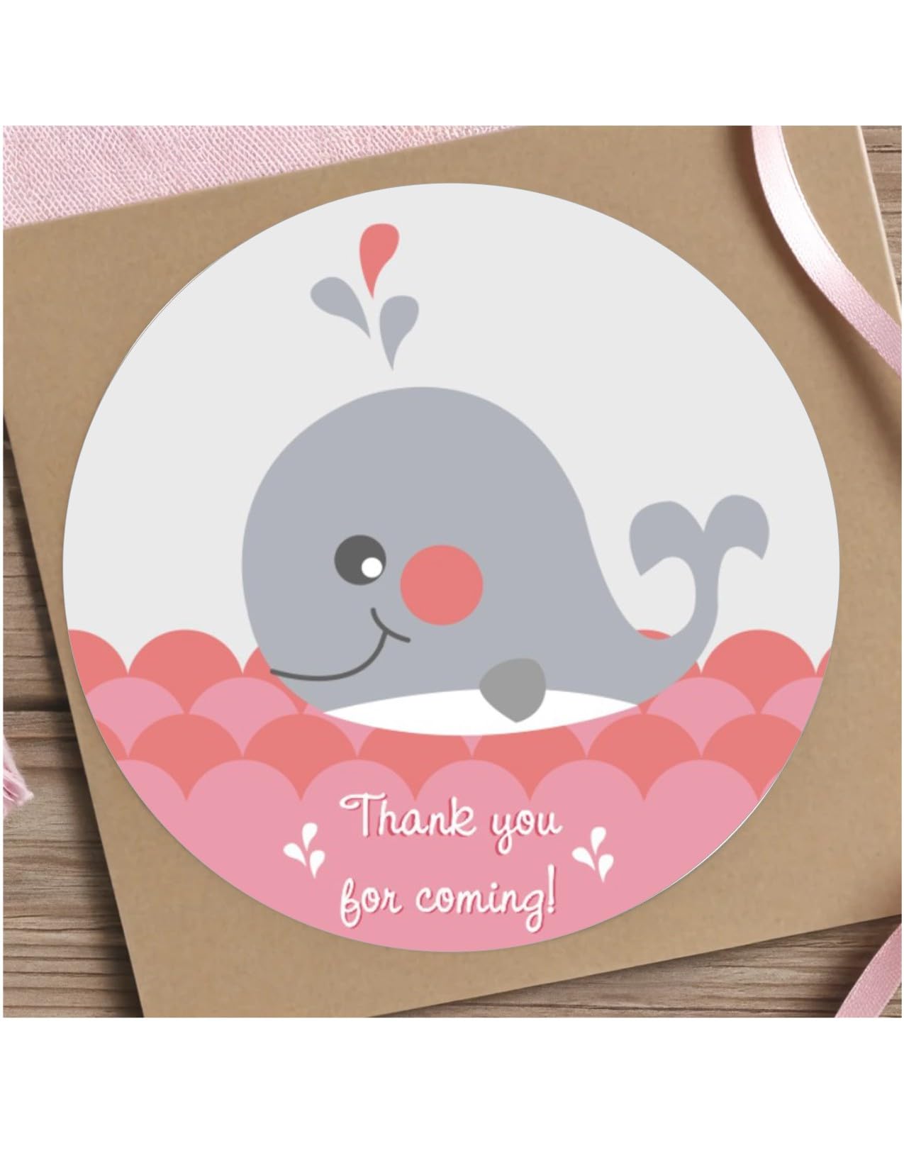 Undersea party decorations pink whale sticker image
