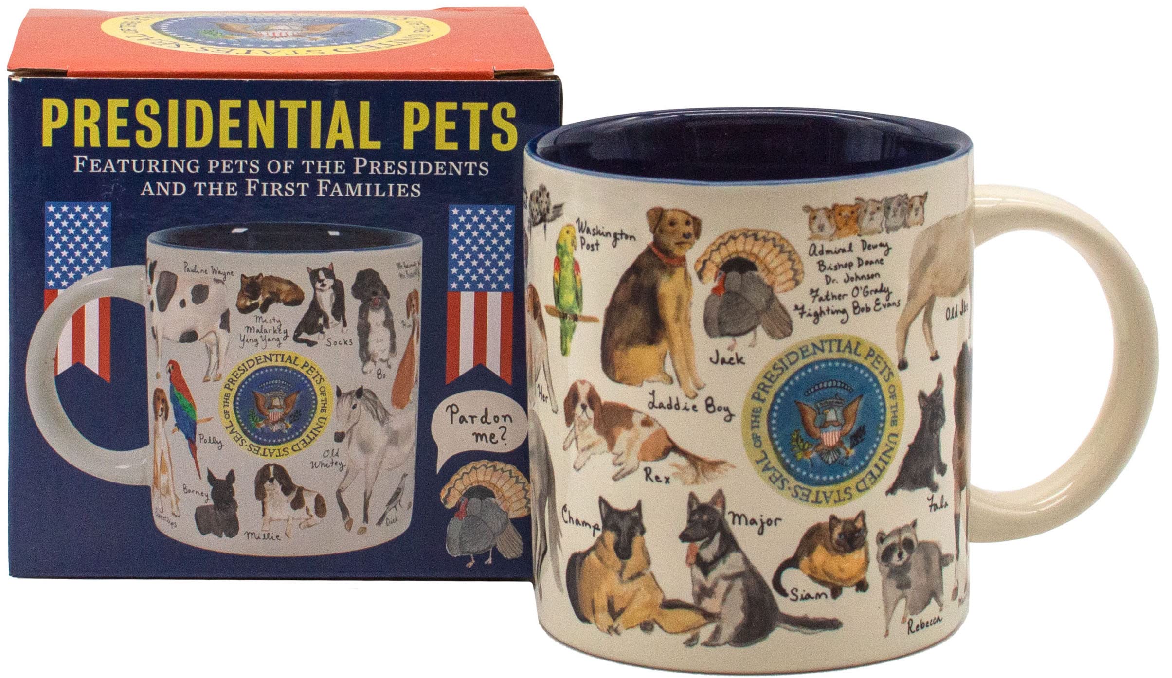 The Unemployed Philosophers Guild Presidential Pets Mug 12 oz gift box