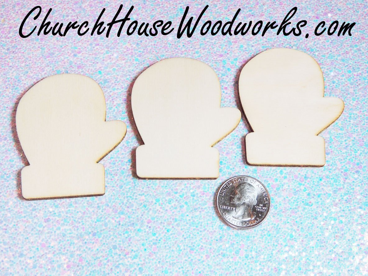 Unfinished light birch veneer mitten blanks for crafts