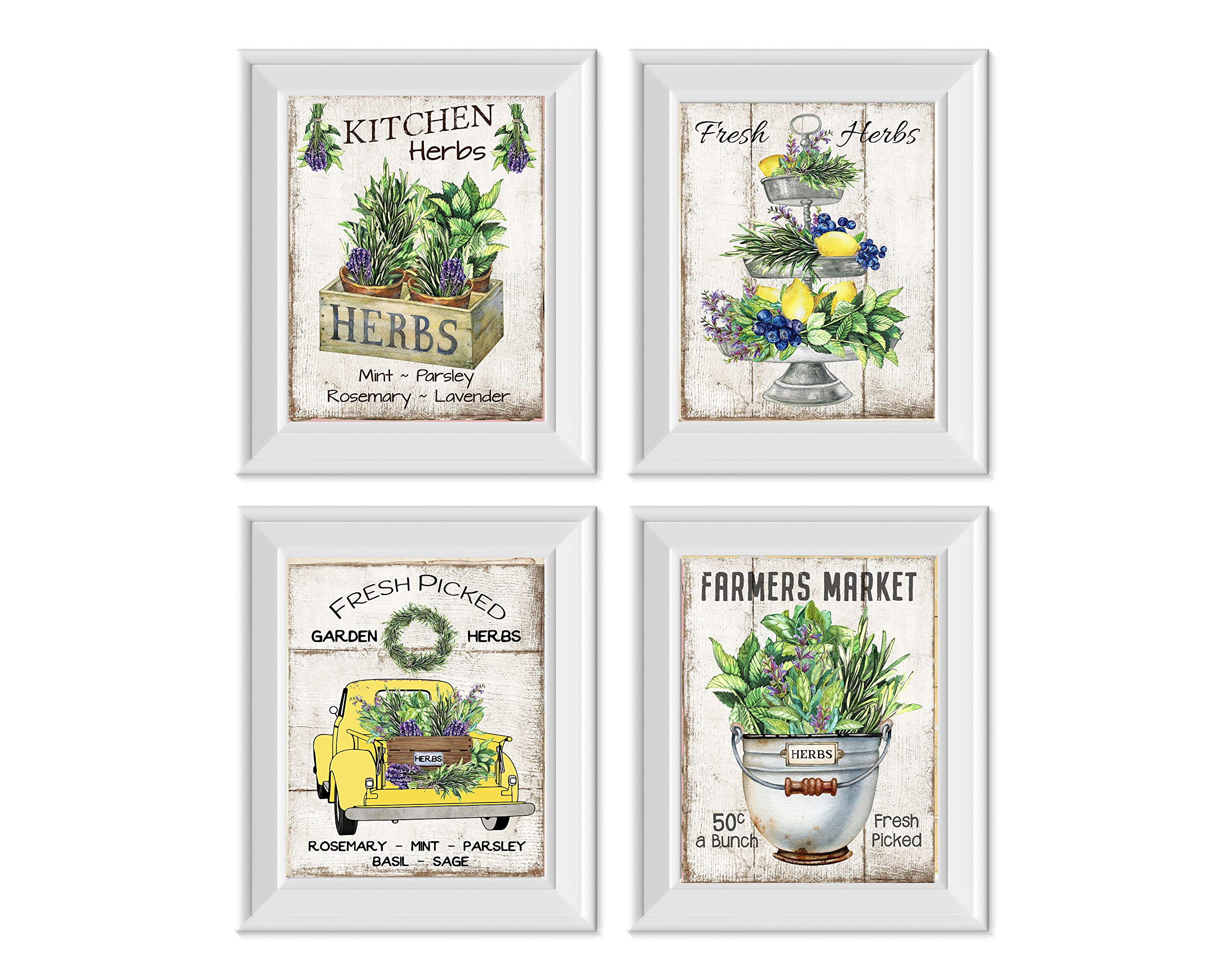 Unframed 8x10 herb wall art canvas prints for wall display