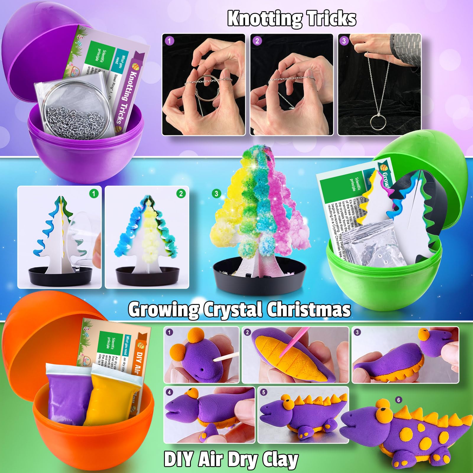 Egg shaped science kits for kids UNGLINGA Easter learning set