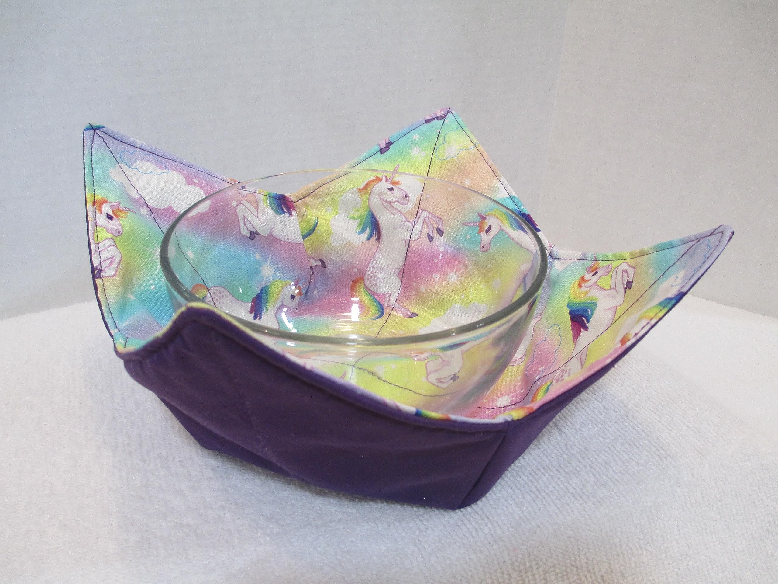 Unicorn Soup Bowl Cozy microwave reheating use