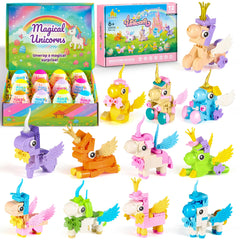 Unicorn Building Sets for Kids 6+ 12-pack kit