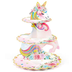 3 Tier Unicorn Cupcake Stand 16.5 inches tall