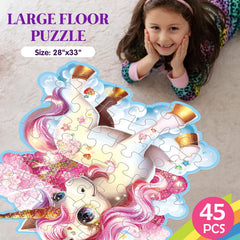 Unicorn jigsaw puzzle for kids with fairy imagery