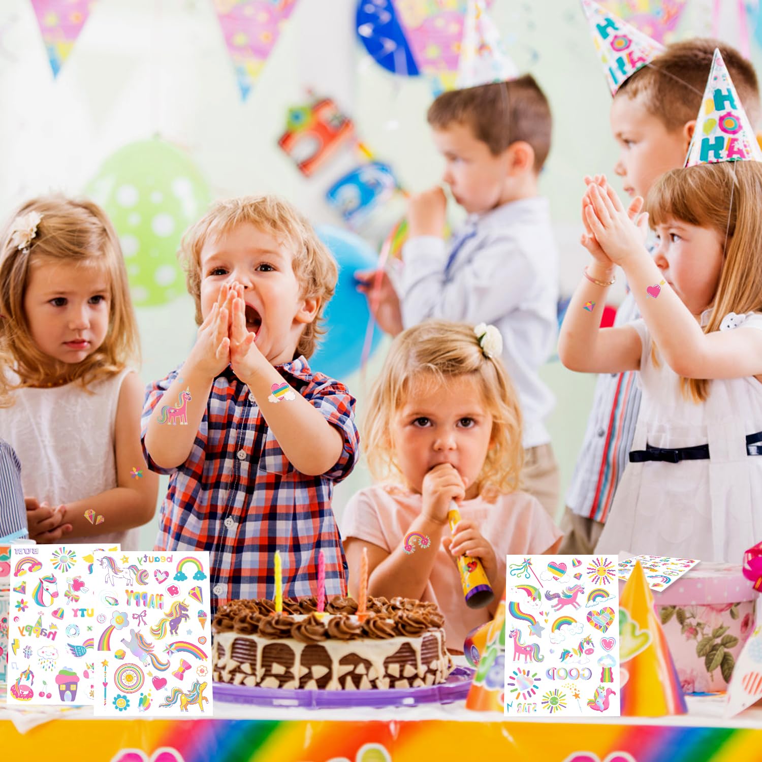 unicorn party favors and decorations tattoos
