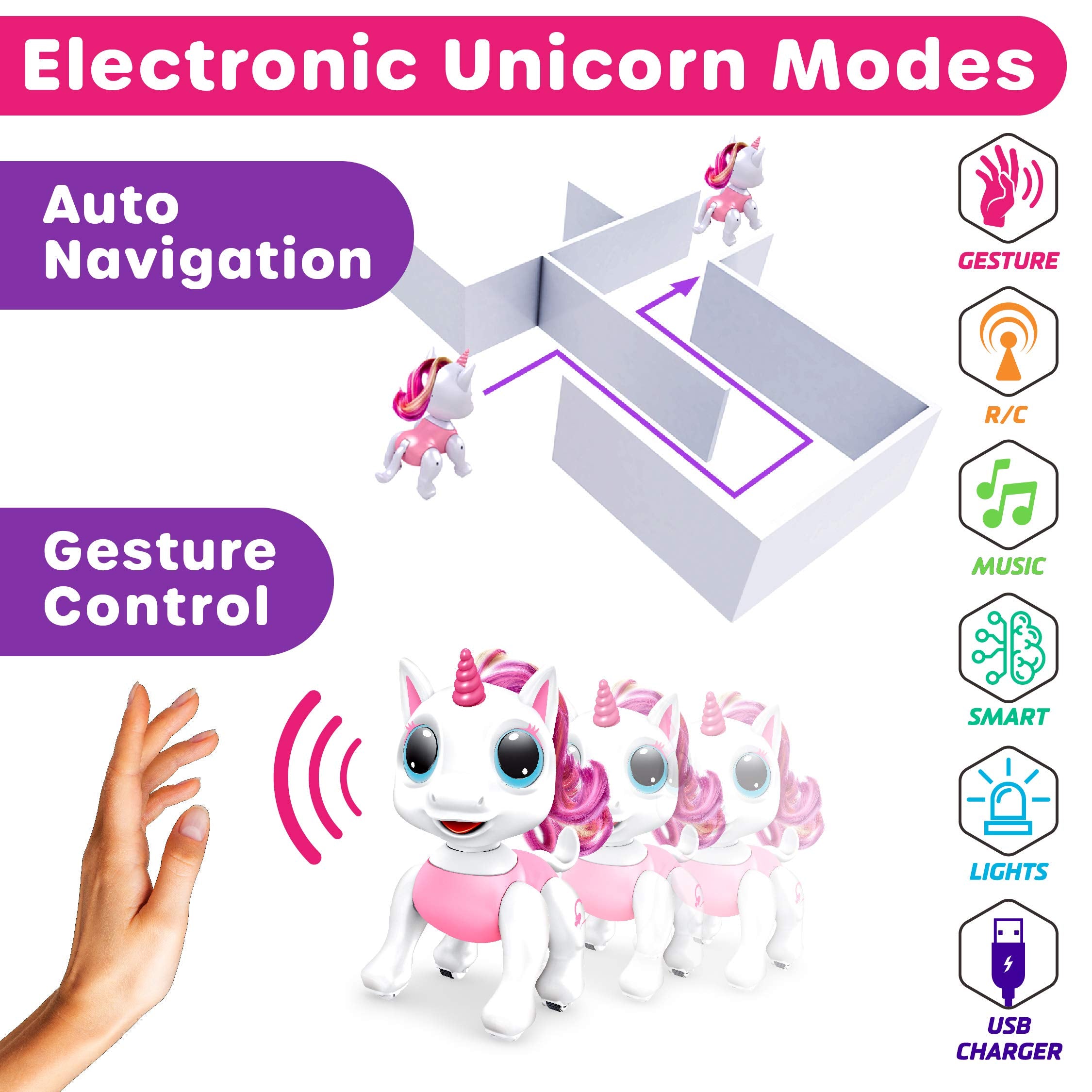 Unicorn robot toy for kids pink color