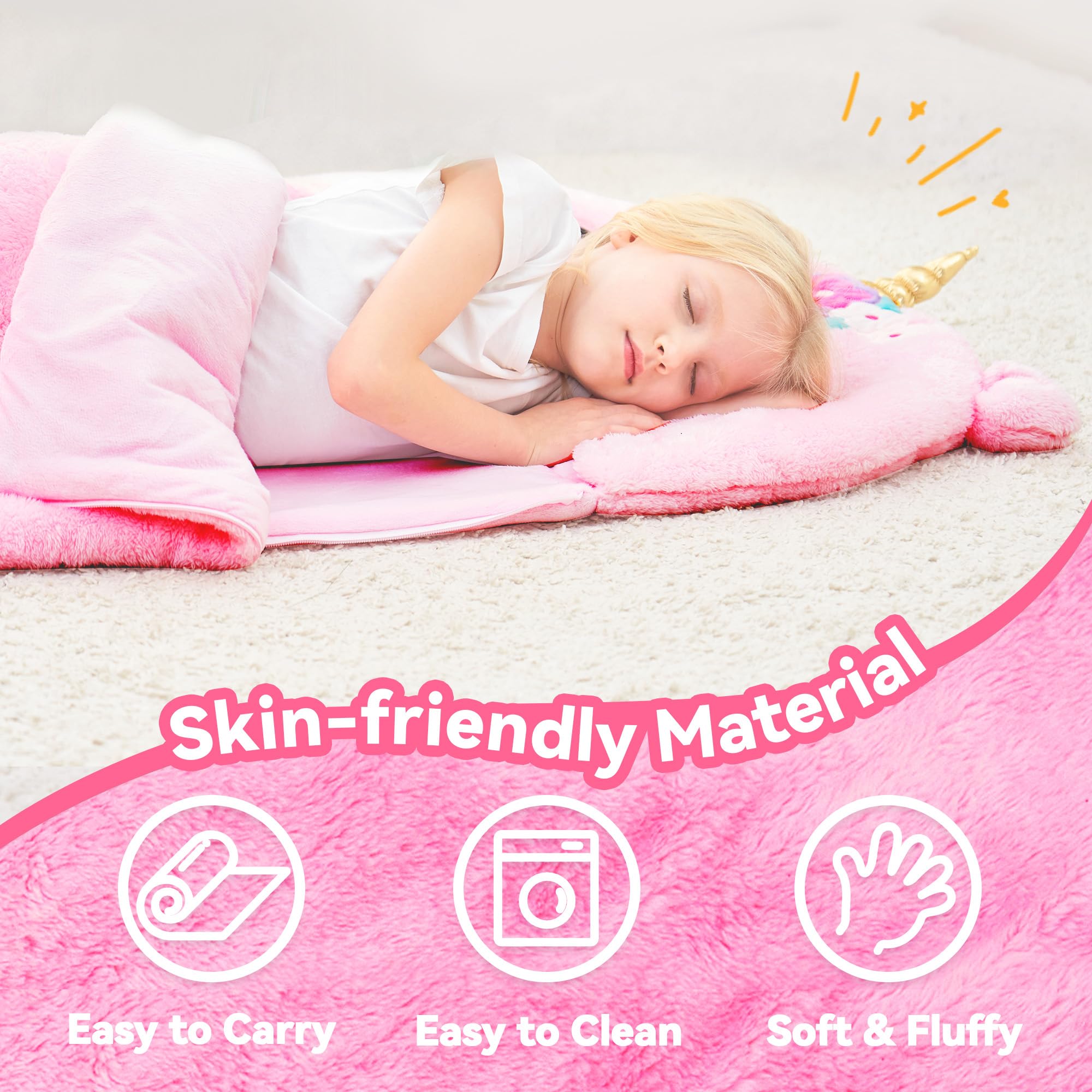 Unicorn sleeping bag for daycare and home use