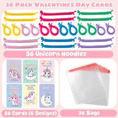 Unicorn stretchy strings valentines cards classroom set