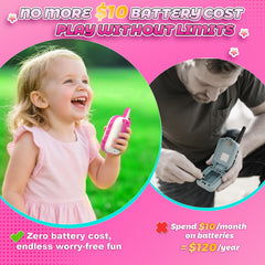 Unicorn design kid walkie talkies with lanyard hole