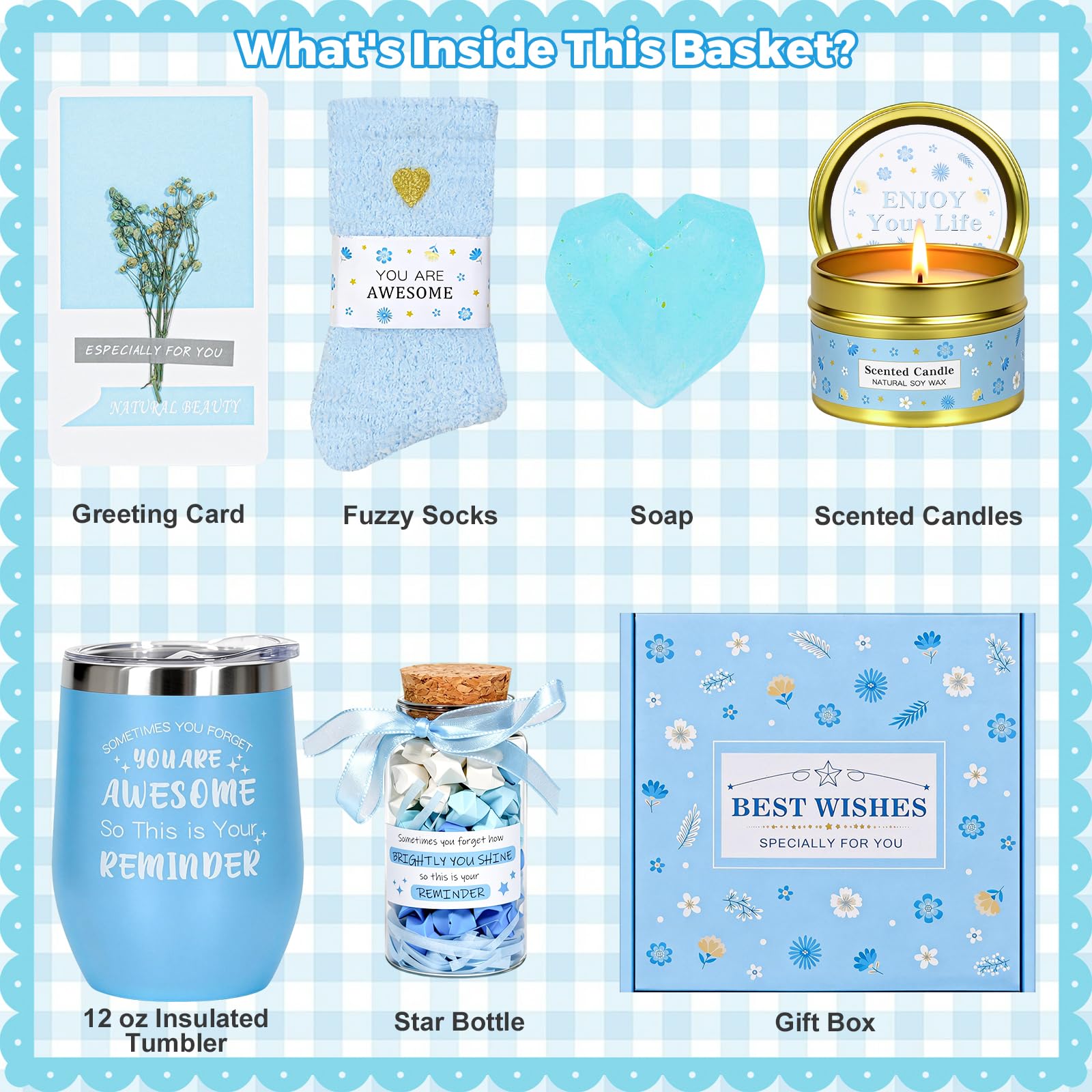 Blue gift box presentation for women in luxury packaging