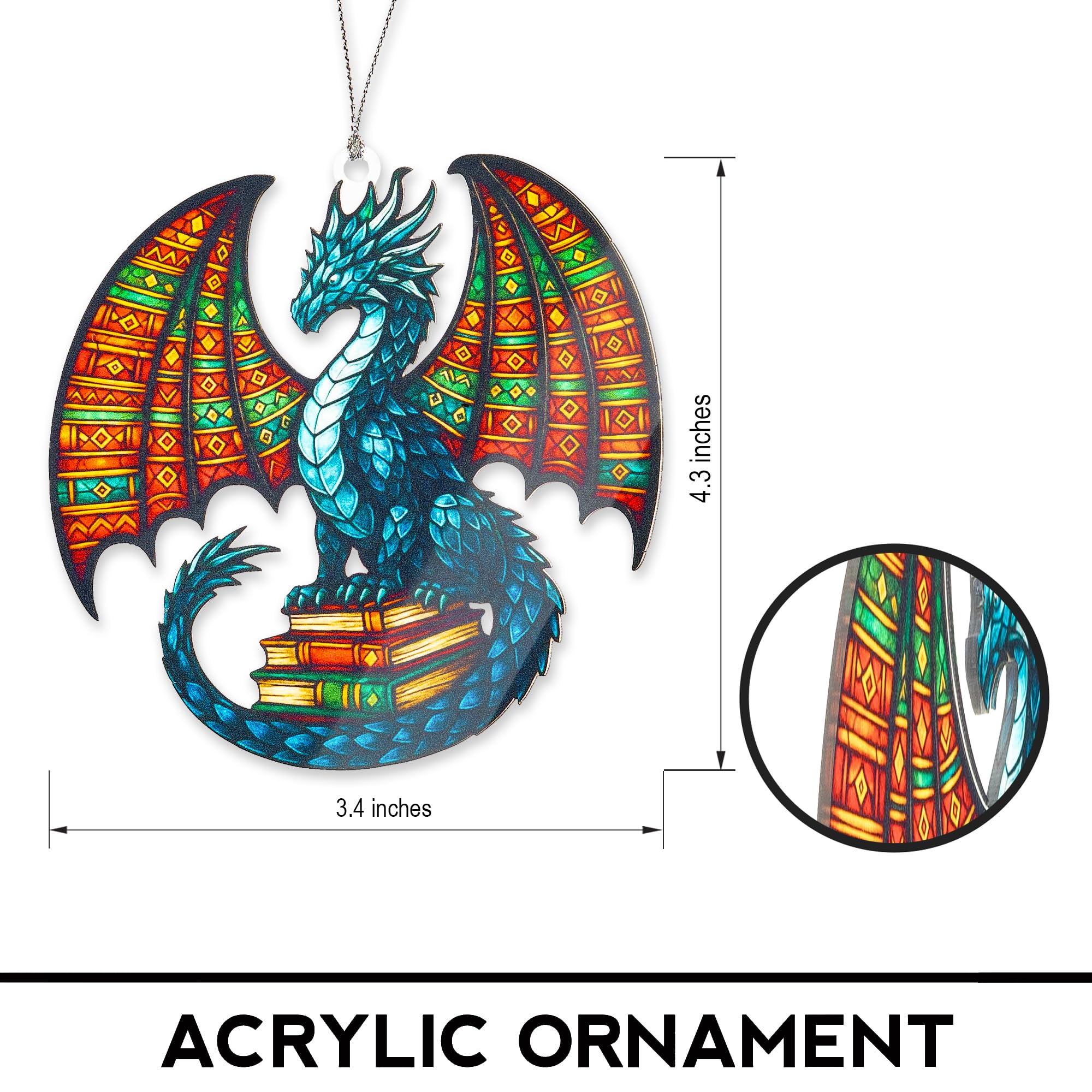 Unique book lover ornament with intricate motifs and timeless design