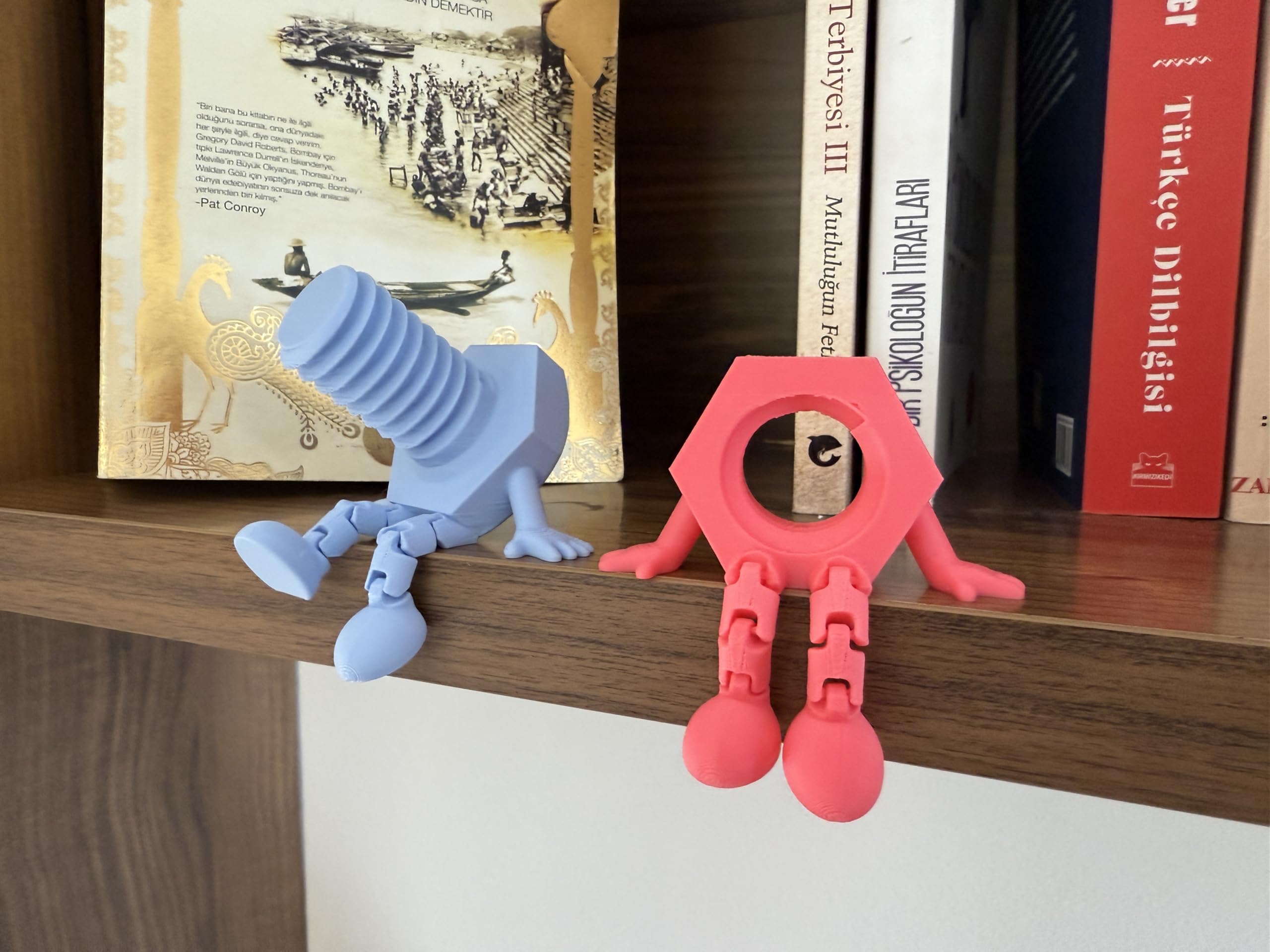 Unique desk decoration bolt nut character on workspace